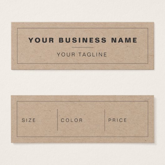 シンプル衣料品店クラフトつる価格ラベル (正面&裏面)