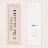 シンプル衣料赤面ぶら下がったの表示価格ラベル (正面&裏面)