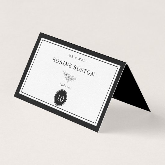 シンプル表の白黒エレガント番号 (正面)