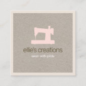 シンプル裁縫ピンクマシンSeamstress Kraft スクエア名刺 (正面)