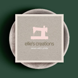 シンプル裁縫ピンクマシンSeamstress Kraft スクエア名刺