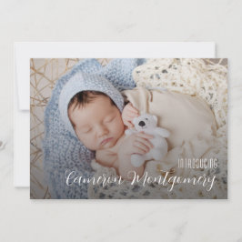 シンプル複数写真コラージュ誕生 案内状