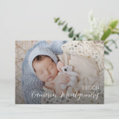 シンプル複数写真コラージュ誕生 案内状 (スタンド正面)