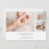 シンプル複数写真コラージュ誕生 案内状 (裏面)