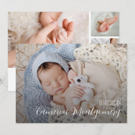 シンプル複数写真コラージュ誕生 案内状