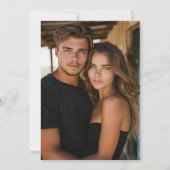 シンプル西ボヘミアン牛スカル写真結婚の 招待状 (裏面)