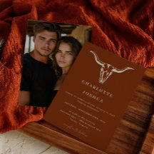 シンプル西ボヘミアン牛スカル写真結婚の