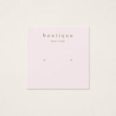 シンプル角型ピンクスタッドイヤリングディスプレイカード (正面)