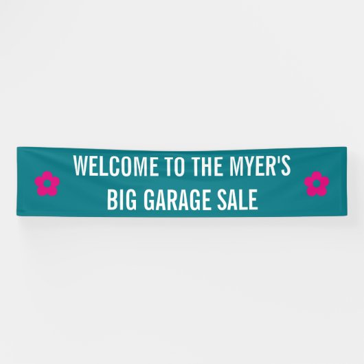 シンプル記号 – FLOWERS +テキストとアイディア 横断幕 (横)