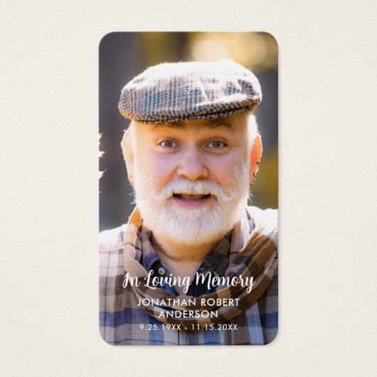 シンプル記念モダン写真悔やみや弔慰祈りの言葉カード (正面)