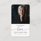 シンプル記念モダン祈りの言葉写真 名刺 (正面)