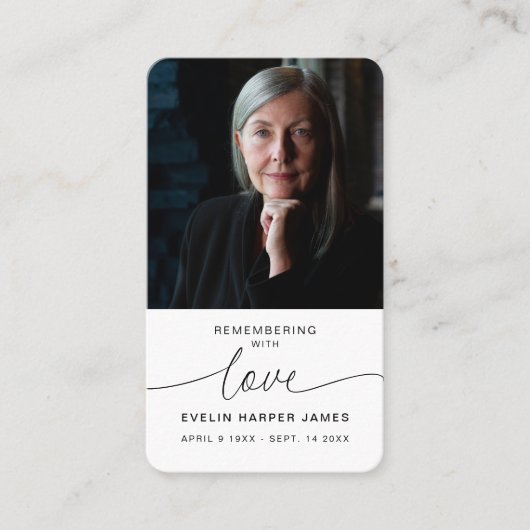 シンプル記念モダン祈りの言葉写真 名刺 (正面)