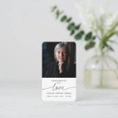 シンプル記念モダン祈りの言葉写真 名刺 (スタンド正面)