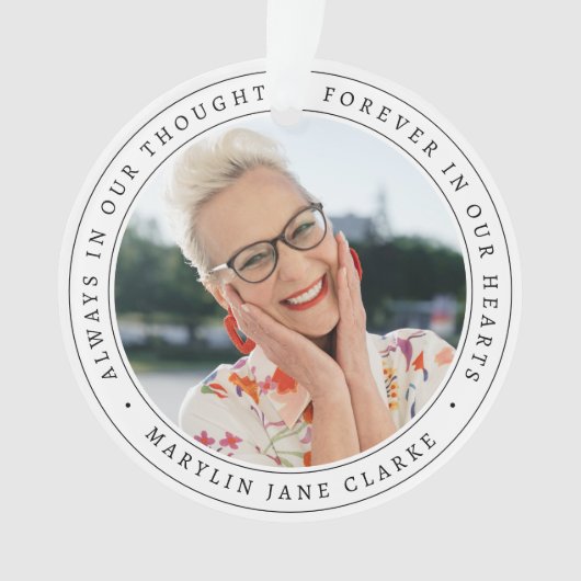 シンプル記念写真クリスマス オーナメント (正面)