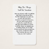 シンプル記念写真悔やみや弔慰葬儀祈りの言葉カード (裏面)