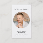 シンプル記念写真悔やみや弔慰葬儀祈りの言葉カード 名刺 (正面)