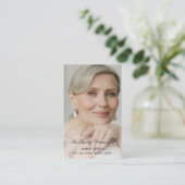 シンプル記念写真葬式祈りの言葉カード 名刺 (スタンド正面)