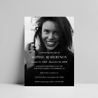 シンプル記念写真葬式 招待状