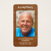 シンプル記念写真革葬式祈りの言葉カード (正面)