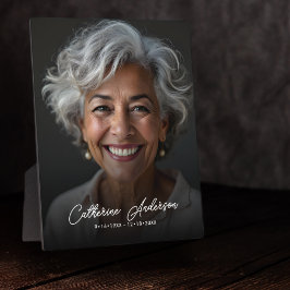 シンプル記念写真&カスタム文字卓上 フォトプラーク