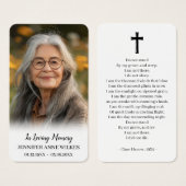 シンプル記念悔やみや弔慰葬儀祈りの言葉カード (正面&裏面)