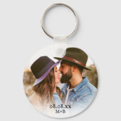 シンプル記念日のバレンタインデー写真 キーホルダー (正面)