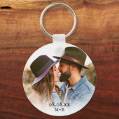 シンプル記念日のバレンタインデー写真 キーホルダー (正面)