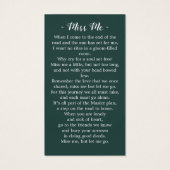 シンプル記念日花葬儀祈りの言葉カード (裏面)