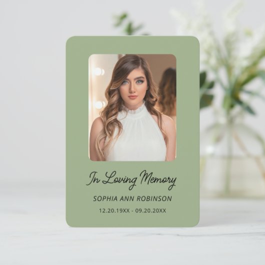 シンプル記念聖堂グリーン祈りの言葉カード (スタンド正面)