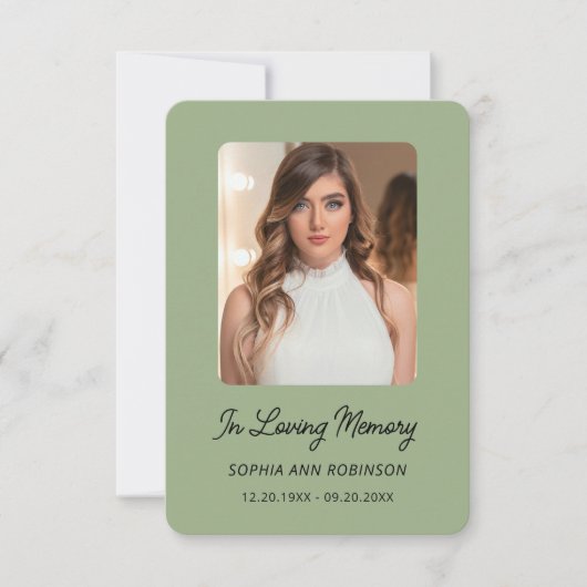 シンプル記念聖堂グリーン祈りの言葉カード (正面)