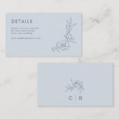 シンプル詳細ダスティブルー エンクロージャーカード (正面/裏面)