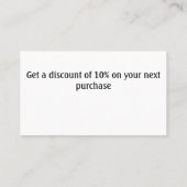 シンプル詳細文字 割引カード (裏面)