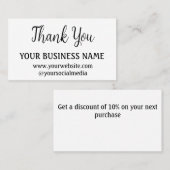 シンプル詳細文字 割引カード (正面/裏面)