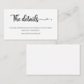 シンプル詳細結婚Webサイトのエンクロージャカード エンクロージャーカード (正面/裏面)