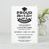 シンプル誇りを持ったモダン母及びパパ卒業パーティー 招待状 (スタンド正面)