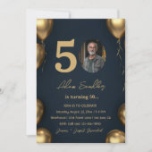 シンプル誕生エレガントパーティー50日 招待状 (正面)