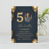 シンプル誕生エレガントパーティー50日 招待状 (スタンド正面)