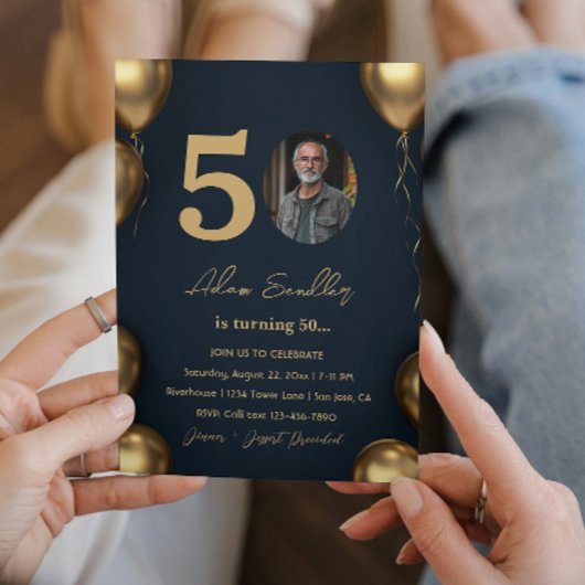 シンプル誕生エレガントパーティー50日 招待状