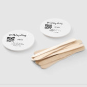 シンプル誕生日パーティーWebサイトバーコードQR追加の名前 ハンドファン (組立なし)