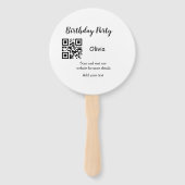 シンプル誕生日パーティーWebサイトバーコードQR追加の名前 ハンドファン (正面)