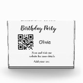 シンプル誕生日パーティーwebサイトバーコードQR追加の名前  フォトブロック (正面)