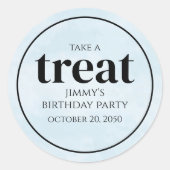 シンプル誕生日ブパーソナライズされたルー ラウンドシール (正面)