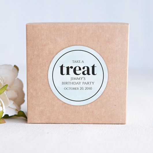 シンプル誕生日ブパーソナライズされたルー ラウンドシール