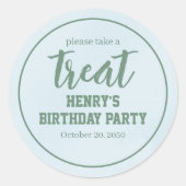 シンプル誕生日ミニマルお洒落治療 ラウンドシール (正面)