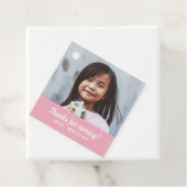 シンプル誕生日モダン写真サンキューピンク フェイバータグ (インサイチュ)