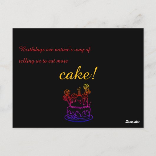 シンプル誕生日招待状はがき ポストカード (裏面)