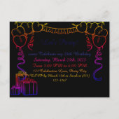 シンプル誕生日招待状はがき ポストカード (正面)