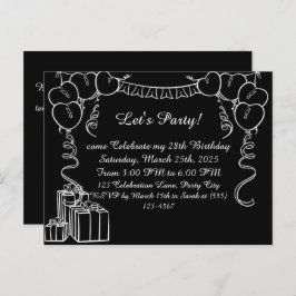 シンプル誕生日招待状はがき ポストカード