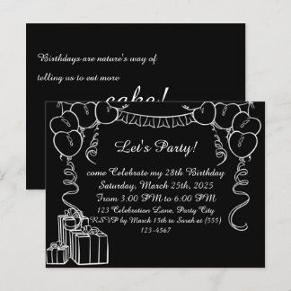 シンプル誕生日招待状はがき ポストカード