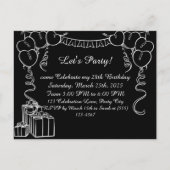 シンプル誕生日招待状はがき ポストカード (正面)